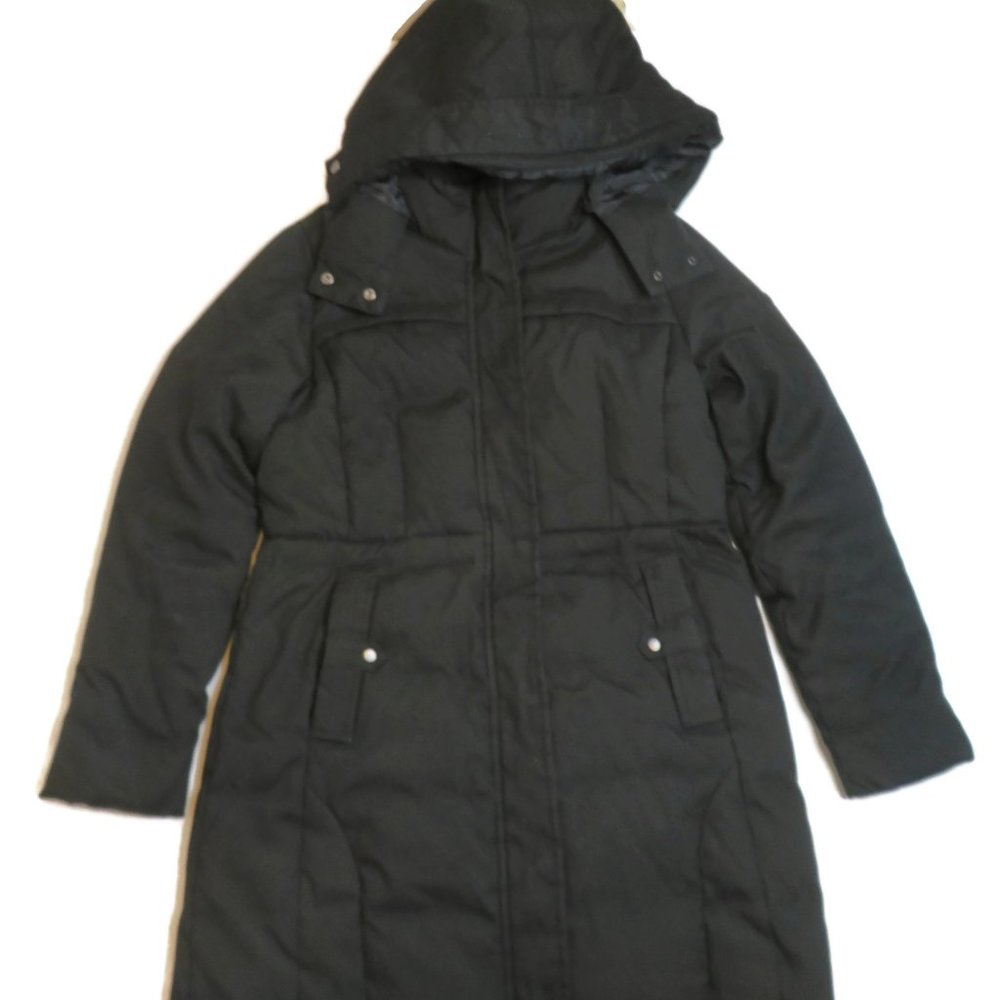 Vuarnet Winter Coat Black Parka Hood Womens Small